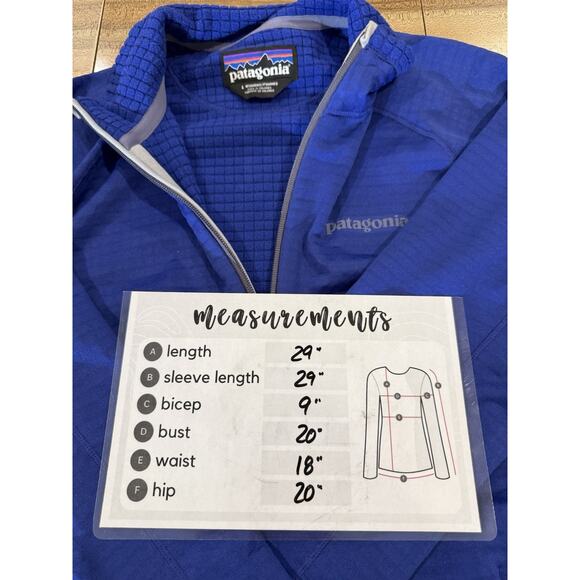 Patagonia R Series Full Zip Blue Grid Fleece Jacket Womens Size Large - Picture 10 of 10